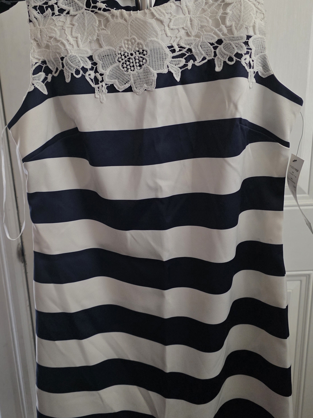 madison leigh Navy & White Striped Dress